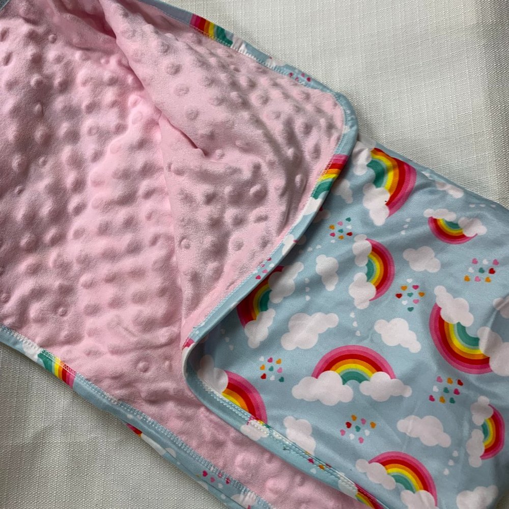 Minky Blanket Rainbow Print